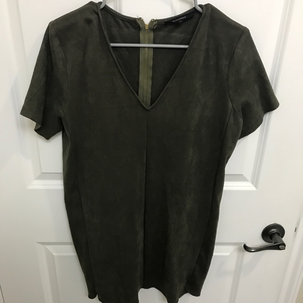 Olivaceous vneck Suede dress size s